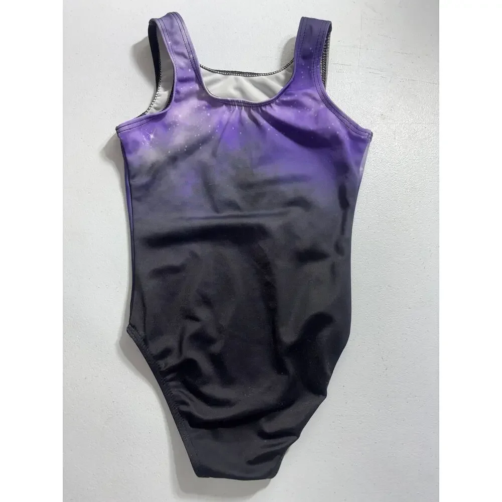 Destira Gymnastics Cat Leo Black and Purple Size Child XS